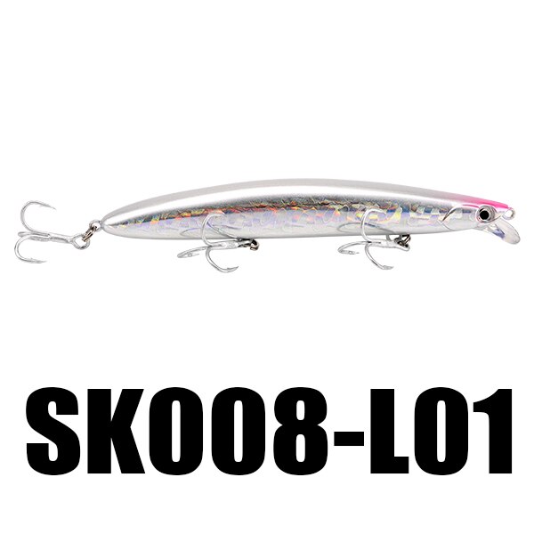 SeaKnight Brand SK008 Series 8PCS/Lot Minnow Fishing Lures 20g 125mm 0.3~0.9M Artificial Hard Bait 3D Eyes 3 Hooks Fishing Lure: 8 Pieces Color L01