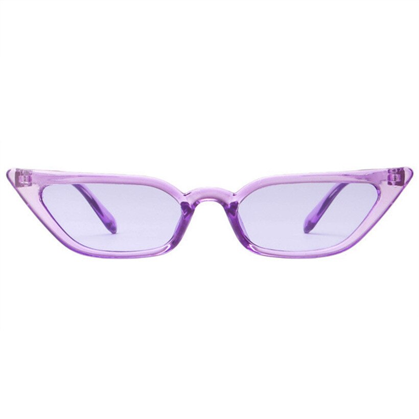 Kvinder cat eye solbriller mærke vintage luksus øjne søde søde solbriller kvinde retro rød sort brille nuancer  uv400: Klar lilla