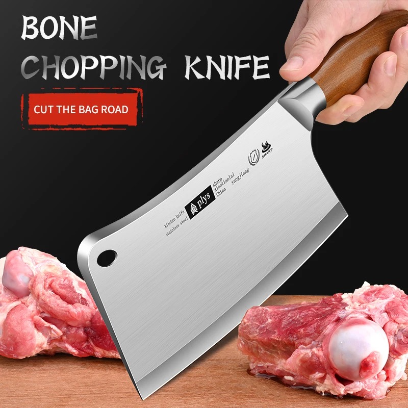 Cuchillo especializado para cortar huesos de cerdo y vaca, uso doméstico, y comercial, grueso
