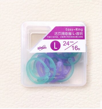 SHARKBANG S/L/XL Candy Color Loose Leaf Binder Book Rings 8/16/30pc In Transparent Box Buckle Rings Stationery Supplies: L-16pcs E