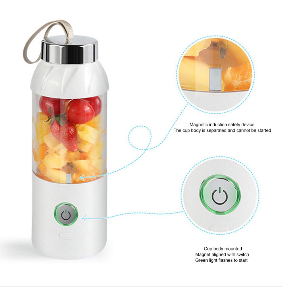 500ML Household Juicer Fruit Shake Mixer Mini Portable Multi-Function USB Charging Juicer Cup Fruit Electric Juice Mixing Cup