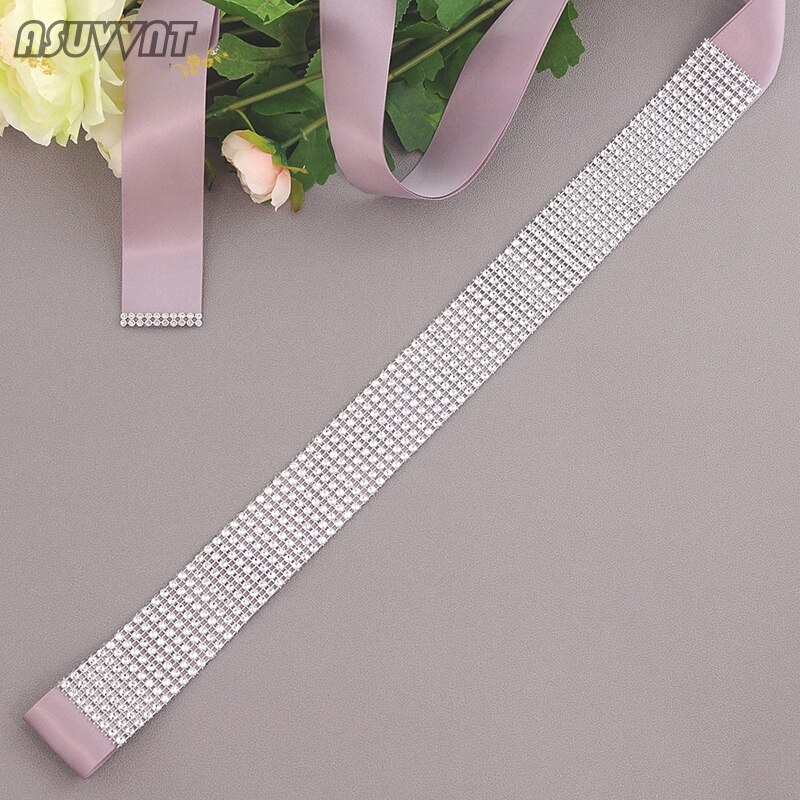 Cinturones de novia de boda brillo fajas de novia adornados cinturones de para chica mujer accesorio de vestido cinturón: light purple