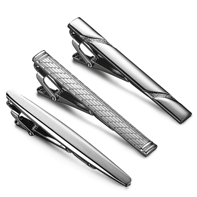 3 Pcs Tie Clips for Men Tie Bar Clip Set for Regular Ties Necktie Wedding Business