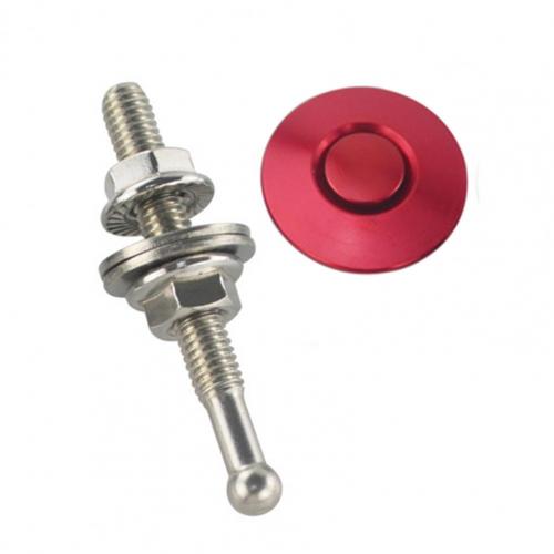 Universal 32mm Aluminum Car Quick Latch Push Button Billet Hood Pin Lock Set: Red