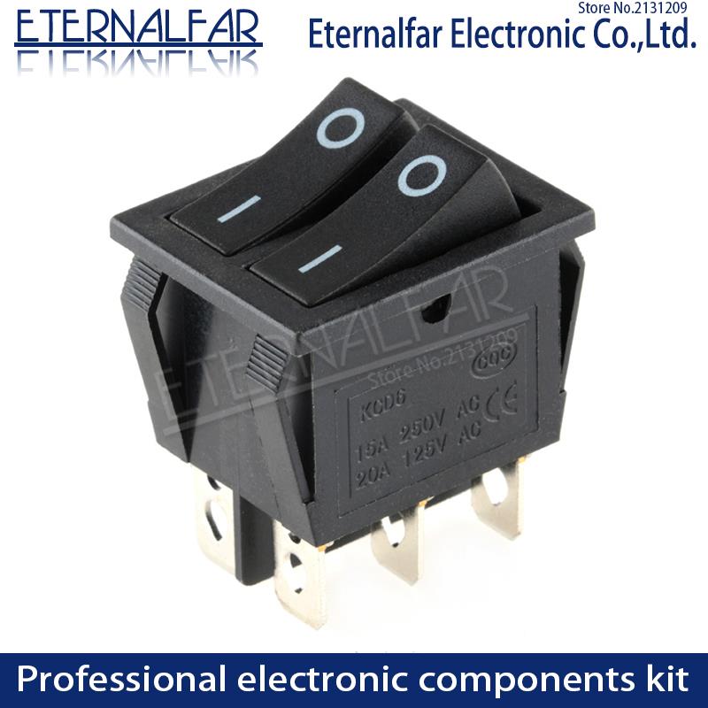 KCD6 16A 250V AC Rocker Schalter Stiefel Schalter 6Stifte Mit Lampe AUF-aus rot sterben Elektrische Grill grün Elektrische Heizung Doppel Schiff Typ