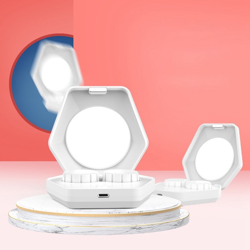 Mini limpiador ultrasónico automático, Limpiador de lentes, caja de lentes de contacto, máquina de limpieza