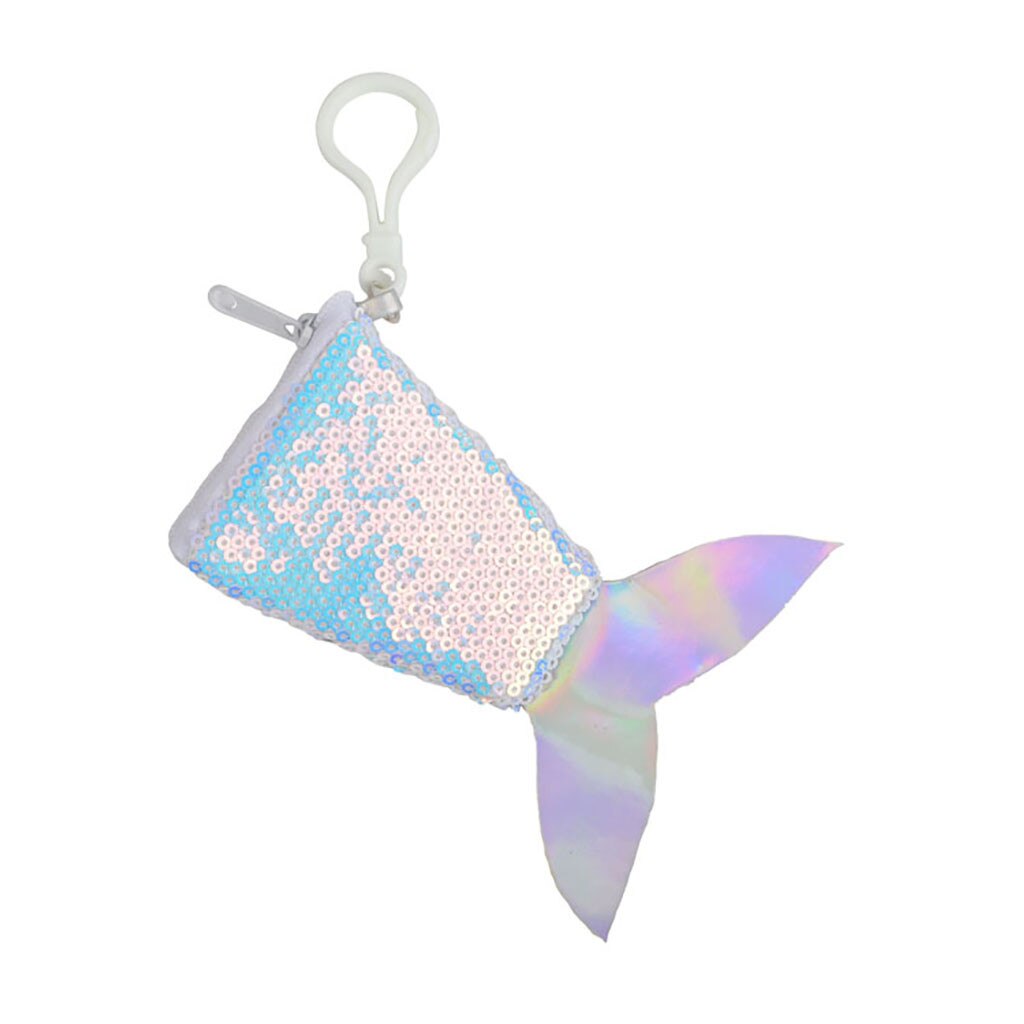 Women Mermaid Keychain Cute Sequin Coin Purse Shoulder Wallet Mini Bag: C
