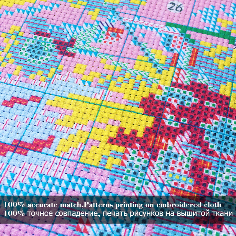 Dragon and phoenix Round pattern Chinese Cross Stitch Embroidery Kits 11CT Cotton Thread Painting DIY Needlework DMC Home Decor