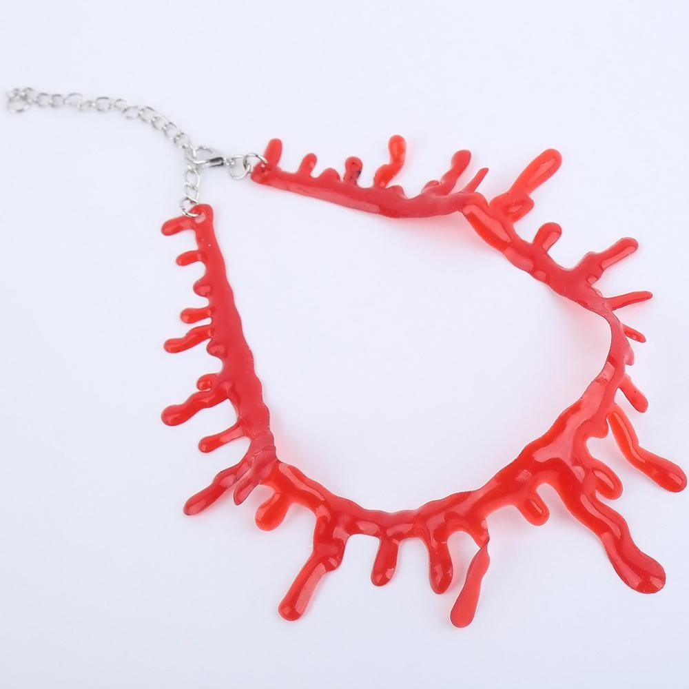 Halloween Snijden Hals Bloed Marks Bloody Choker Ketting Voor Vrouwen Meisje Simulatie Grappige Punk Rock Ketting Trendy Sieraden