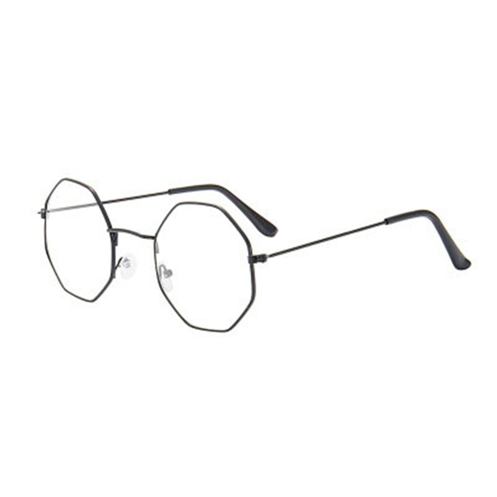 1pc Women Round Irregular Girls Colorful Lens Metal Frame Sunglasses Eyewear Glasses women Drive Goggles Anti-UV400: Gold Frame Clear