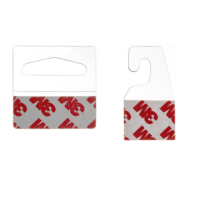 Plastic Pvc Pet Hang Opknoping Tab Haken Op Merchandise Pakket Box Tas Hangers Peghooks Display J-haak Zelfklevende stijl 400 Pcs