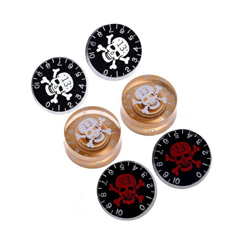Skull head elektrisk guitar knap tone volumenkontrol til gibson les paul guitar udskiftning - pris for 1 stk.