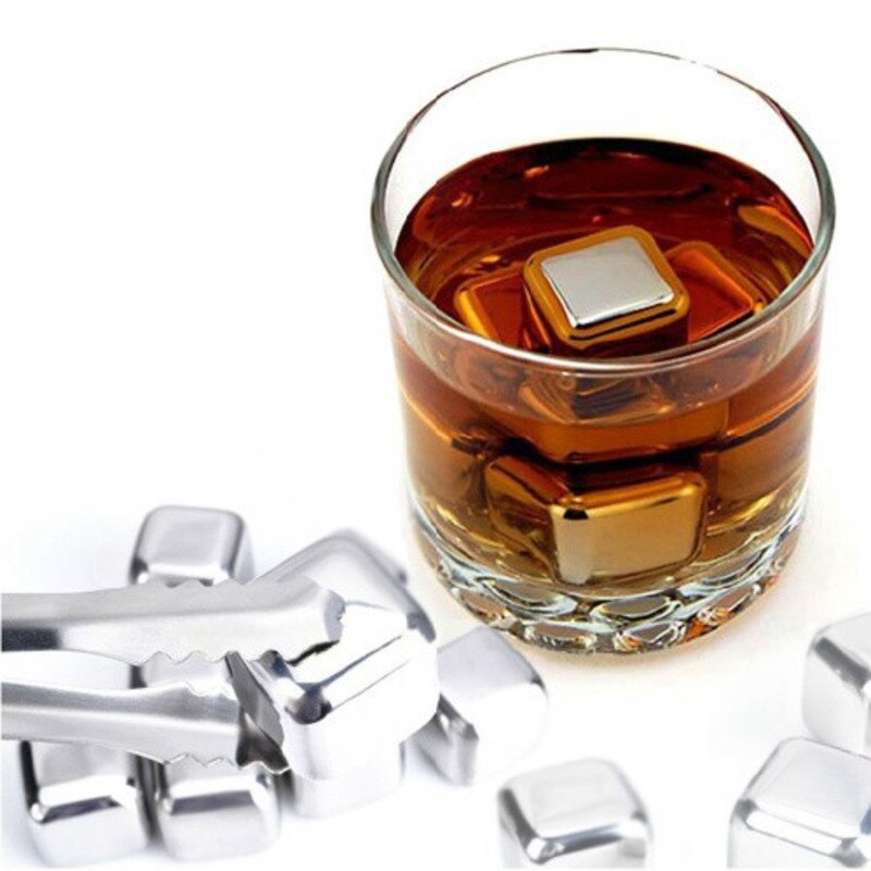 Reusable Stainless Steel Whiskey Stones Rocks Food Grade Ice Cubes Beer Wine Cooler Candy Bar KTV Supplies