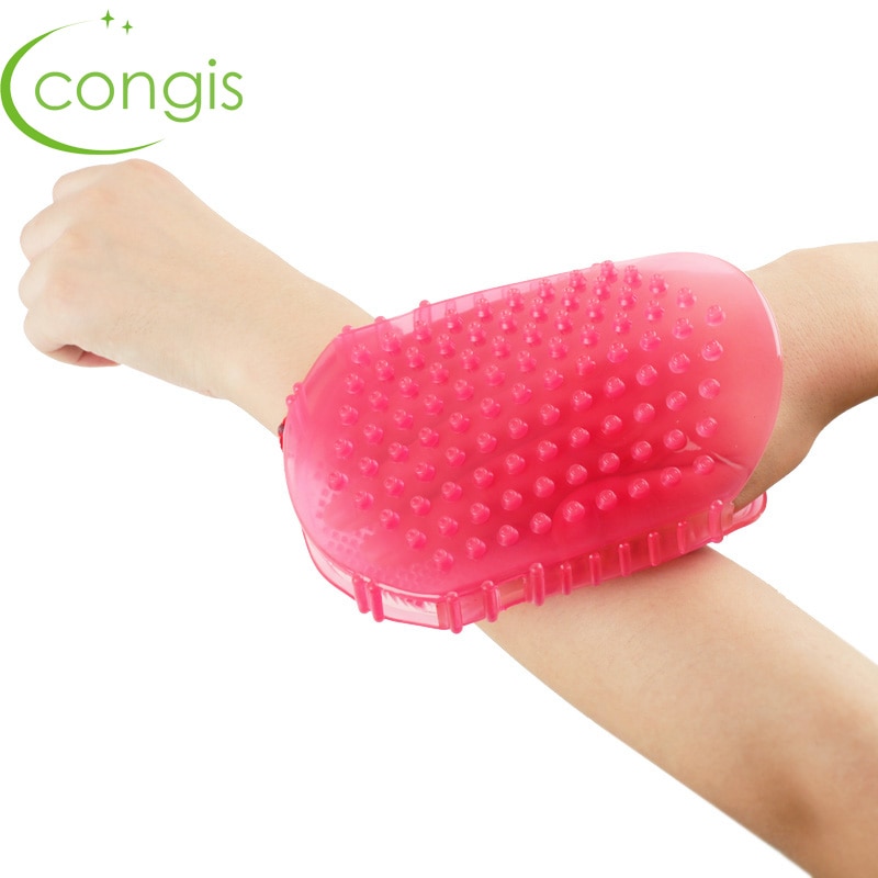 Congis dubbelzijdige siliconen body borstel voor cellulitis zachte borstels bad Massage Scrub Handschoenen Multifunctionele Baden tool