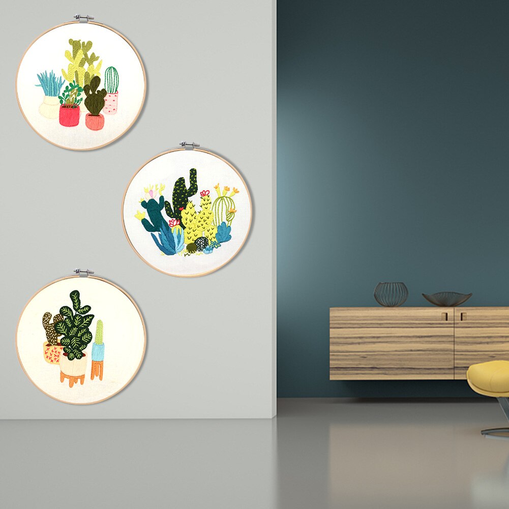 Botanical garden Handwork Plants Pattern Embroidery DIY Starter Kit Ribbon Painting Threads Tools Home Decoration Cross Stitch