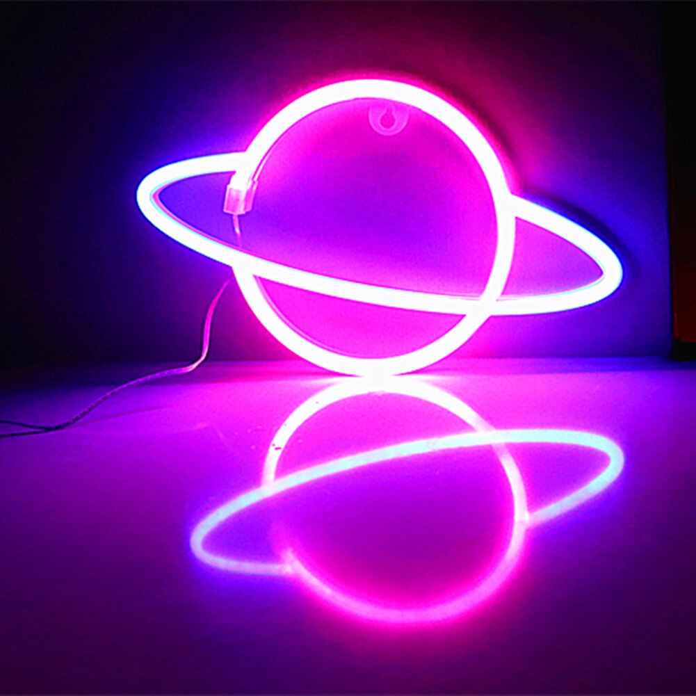 Led Neon Teken Licht Led Kleurrijke Neon Lamp Planeet Teken Thuis Muur Sterrenhemel Wedding Bar Winkel Window Room verlichting Decor: 3