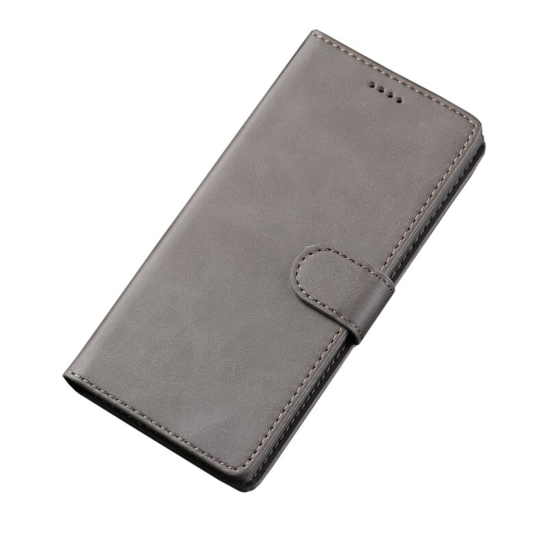 Stand Case Voor Xiaomi Redmi 7 7A Cover Case Magnetische Flip Wallet Luxe Vintage Vlakte Lederen Telefoon Tas Op Xiomi redmi 7 Een Coque: For Redmi 7A / Gray