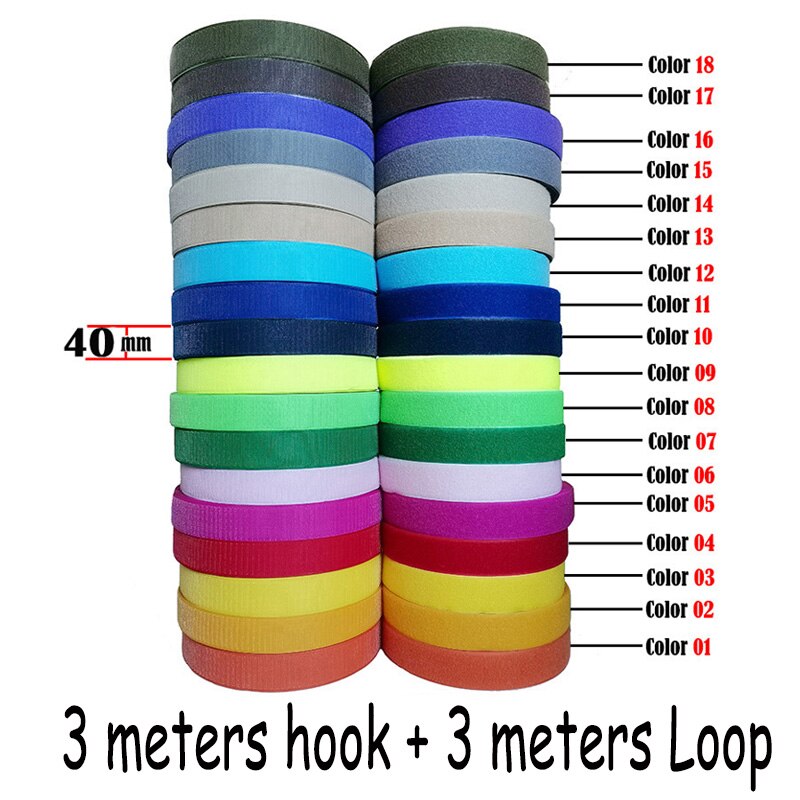 40mm Width no adhesive fastener tape stick clothing tape sewing accessories hook loop sticker strip strap stick 3 meters