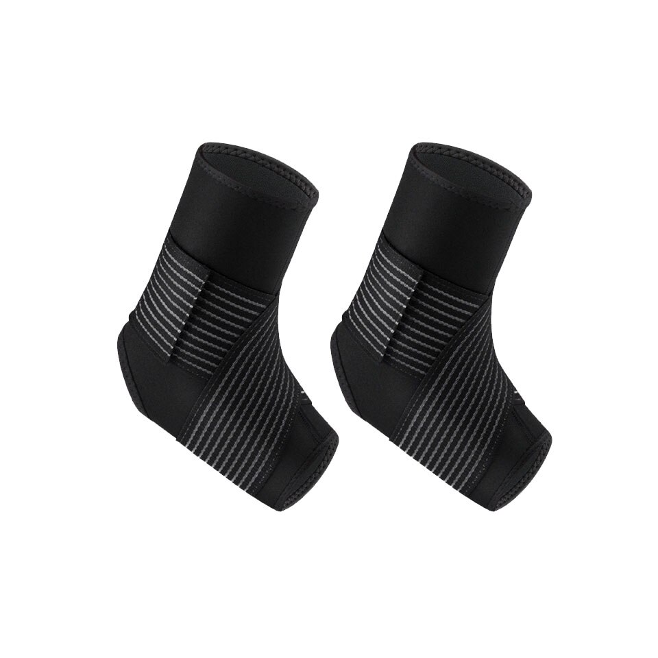 2Pcs Sports Compression Ankle Brace Strap Support 3D Weave Elastic Bandage Foot Protective Gear Gym Fitness: Black / S