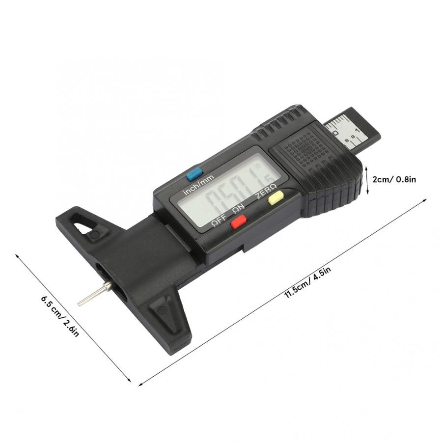 Medidor de profundidade do passo digital medidor de rosca do pneu testador medidor de medição com display lcd medidores de medição