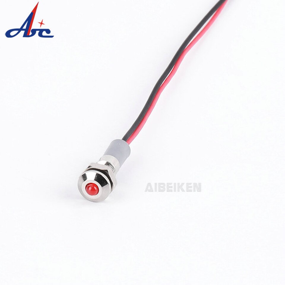 Mini 6 mm voyants led 12v 24v 110v 220v étanche  ip65 feux de signalisation voyant d'avertissement