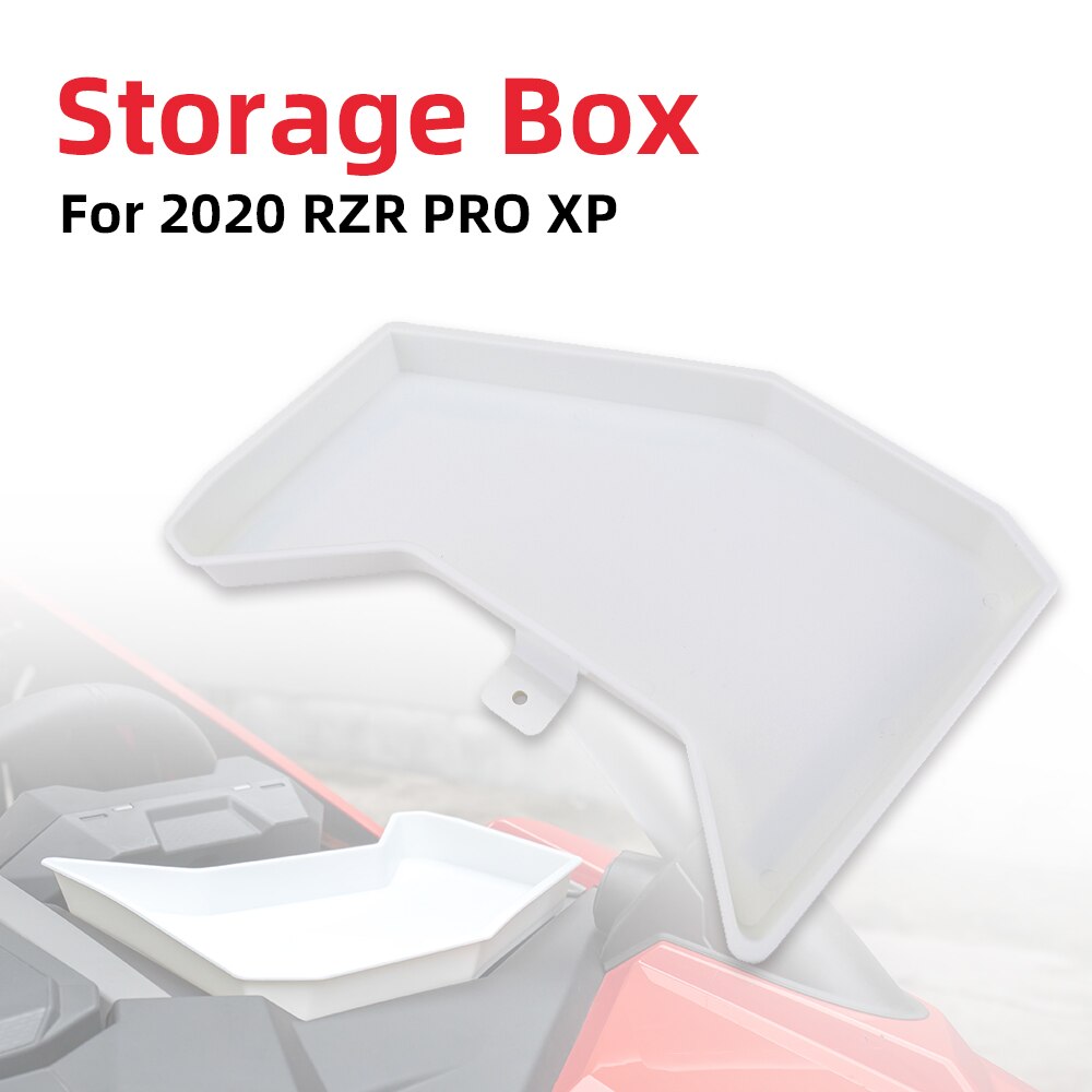 KEMIMOTO White/Red Front Side Storage Box Tool Case For UTV Polaris RZR PRO XP 4 Models for Polaris RZR Pro XP 4