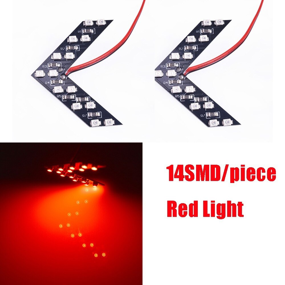 2 Stks/partij 14 Auto Achteruitkijkspiegel Licht Smd Led Arrow Panel Voor Auto Achteruitkijkspiegel Indicator Richtingaanwijzer autolichten: 3