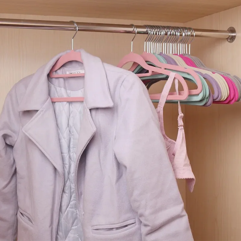Kleider Mantel Samt KleiderbüGel rutsch feste Luxus beflockte Hosen Felsen Aufbewahrung erschüttert KleiderbüGel Schrank KleiderbüGel für Erwachsene