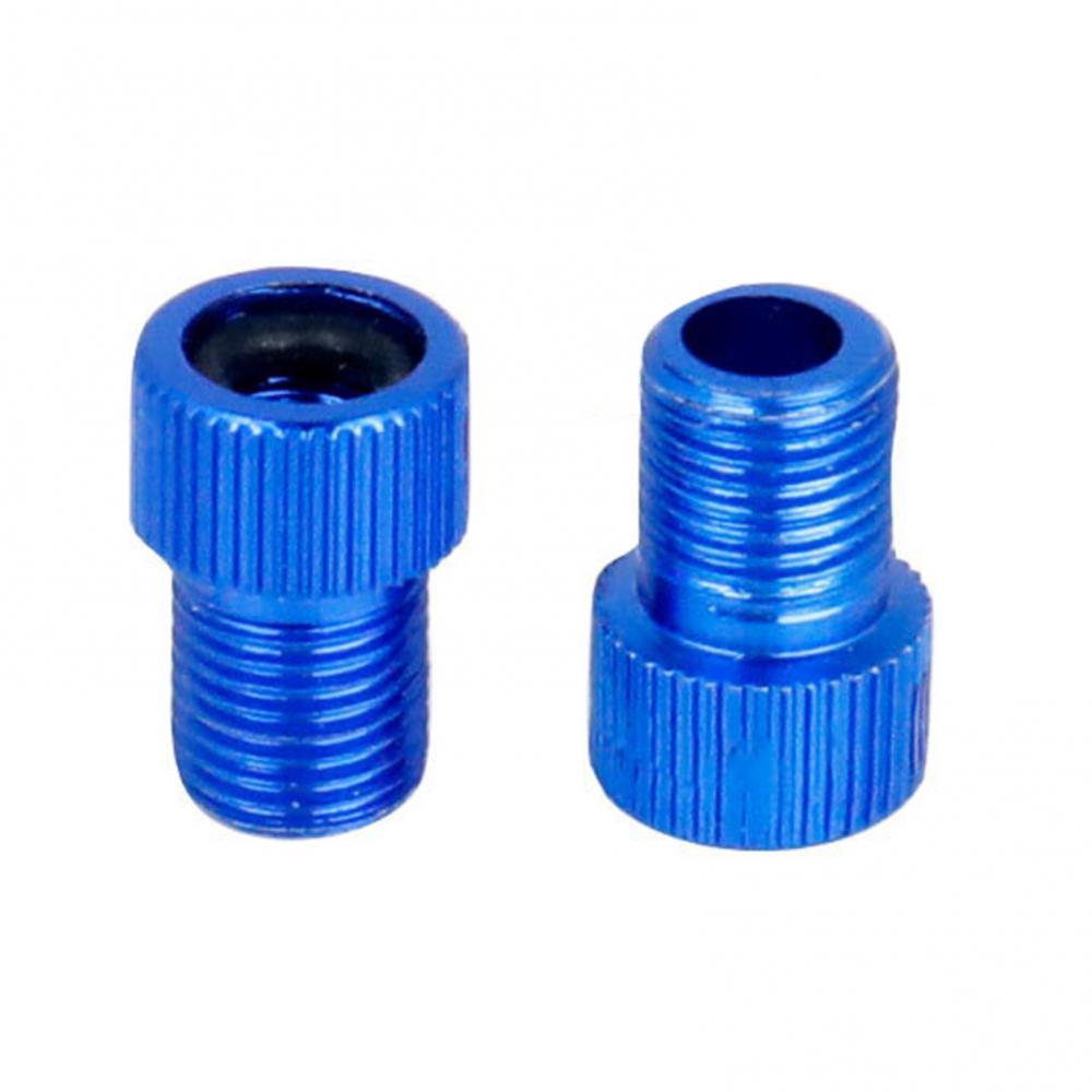 2 Stuks Aluminium Fiets Valve Converter Valve Adapter Fiets Buis Pomp Air Compressor Gereedschap: Blauw