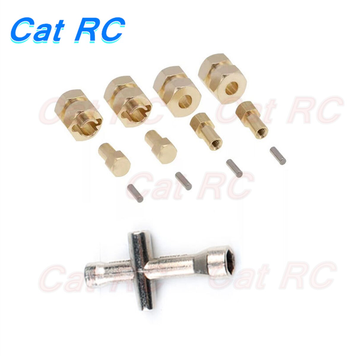 1set SCX24 estensione in ottone Apater unilaterale allargando 4MM per 1/24 RC Car Axial SCX24 90081 catRC: Default Title