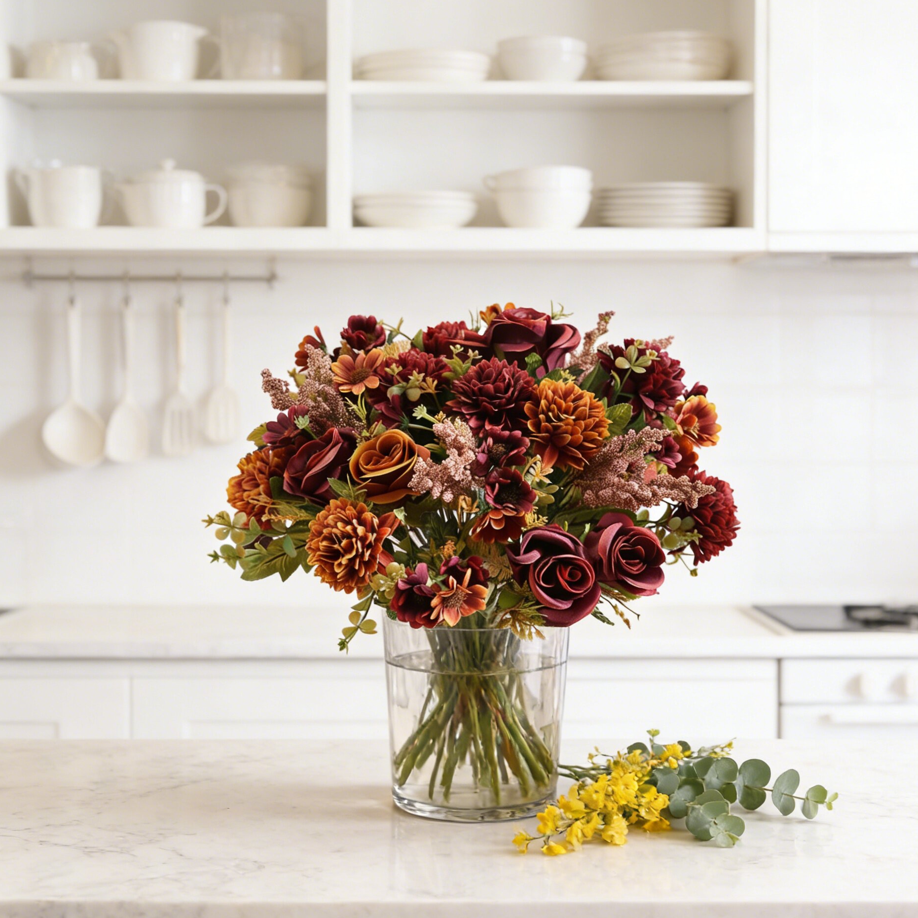 Kunstbloemen Bruidsboeket met rozenkrans Bruiloft Buiten Tuin Huisdecoratie DIY Cadeaus Accessoire