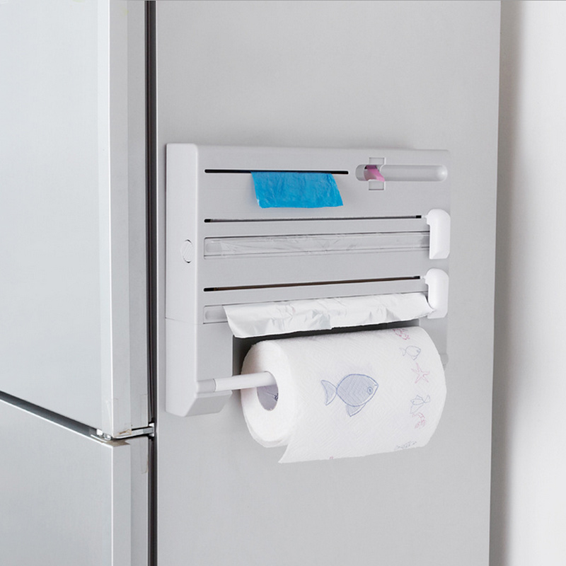 Multifunctionele Vershoudfolie Snijder Muur Houder Vershoudfolie Tin Folie Papier Roll Authentieke Wandmontage Roll Dispenser Voor tin Folie