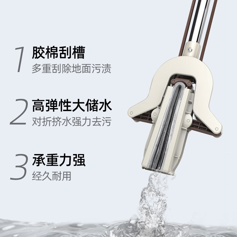 Pva Spons Mop Vouwen Type Huishouden Vloer Schoonmaken Tool Lijm Katoen Mop Telescopische Rvs Staaf Handsfree Wassen mop