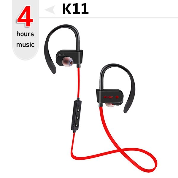 Wireless bluetooth Headphones Earphone sport earphone sweatproof Headset Stereo blutooth Headphone with MIC for phone: K11-Red-4h