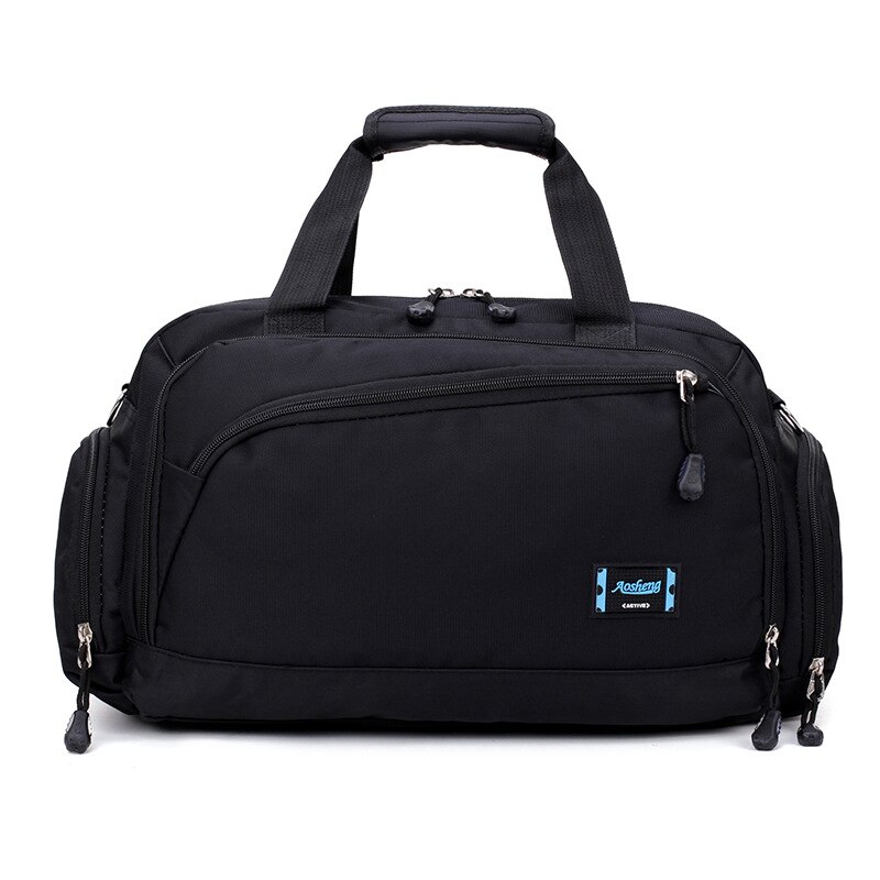 Gymväskor herr sport fitness pack cylinder en axel sportväska dam & #39 ;s handväskor resväskor nylon vattentät handväska paket: Svart