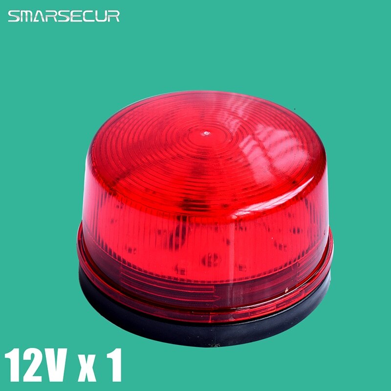 Vandtæt 12v 24vv 220v 120ma sikkert sikkerhed alarm strobe signal sikkerhedsadvarsel rød blinkende led lys til alarm: Led 12v x1 stk