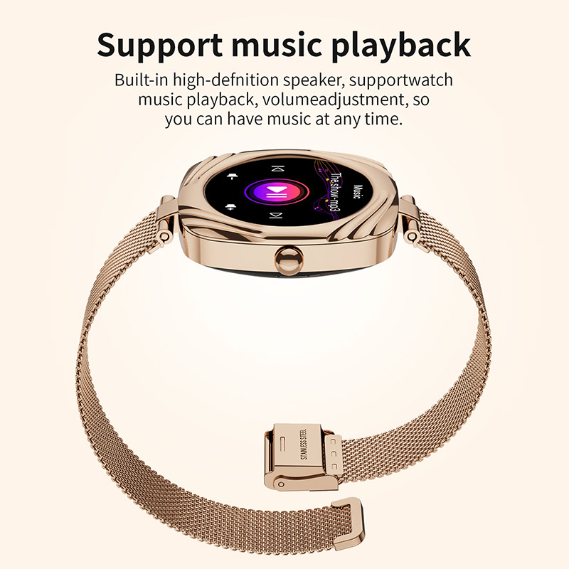 Aiweile AW5 accorto Orologi Donna Smartwatch Chiamata Bluetooth fitness inseguitore Riproduzione musicale AMOLED Coreano Ebraico Vietnamese