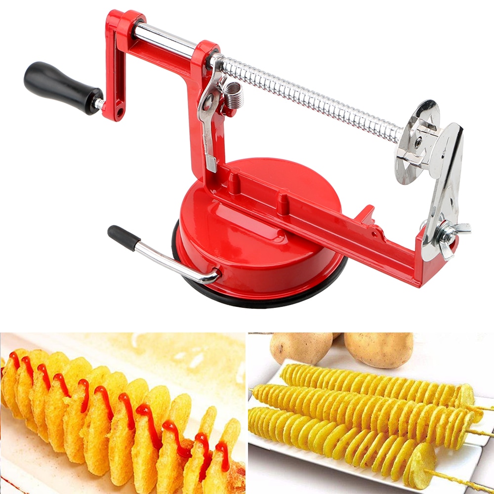 Spiral Franse Fry Cutter Koken Gereedschap Rvs Twisted Potato Apple Slicer Plantaardige Spiralizer Handleiding Keuken Gadgets