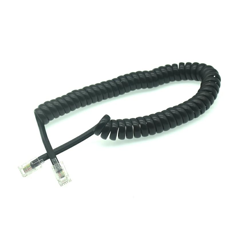 6.5ft hane  rj11 to rj11 telefonlur förlängningsspole kabel sladd linjetråd telefonförlängningssladd linjekabel svart