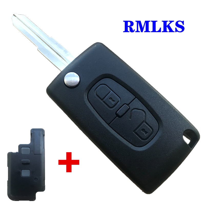 Til peugeot 4007 et 4008 til citroen c-crosser  c4 aircross 2 knap fob fjernbetjening nøgle flip flip nøgle shell fob mit -11r blade