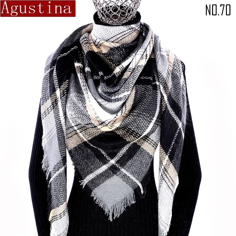 Vrouwen Plaid Sjaal Winter Kasjmier Tartans Sjaal Poncho Driehoek Sjaals Luxe Capes Pashmina Dames Sjaals Womens Shaws