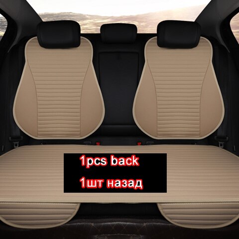 fácil de limpiar no se mueve los cojines del asiento del coche, accesorios cuatro estaciones universal pu cuero asientos no deslizantes cubierta impermeable M1: beige rear