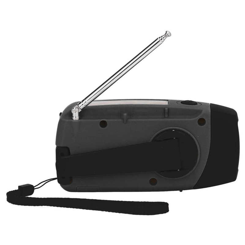 Solar Radio USB Input Output Portable Radio Lightweight FM AM WB NOAA with LED Flashlight for Camping