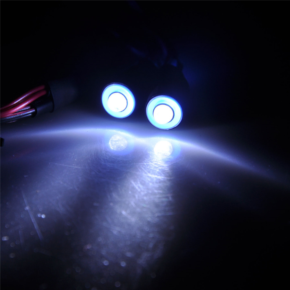 AXSPEED 10/13mm OD LED Light Angel & Demon Eyes LED 2 Leds Headlight Headlamps Bulb for 1/10 RC Model Car Truck Parts: WHITE