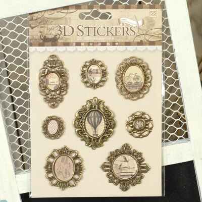 Diy 3d klistermærker scrapbog materiale metal cameo ramme sommerfugl blomst klistermærke fil album journalisering dekoration hobby håndværk: 14018