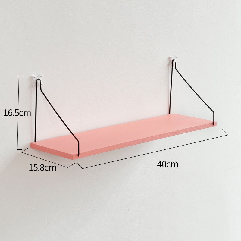 Modern simple wooden wall rack room decoration solid wood storage rack: E