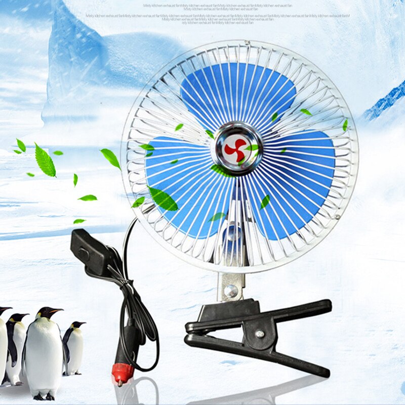 Car Fan Cooler Oscillating Vehicle Car Van 12V/24V Dashboard Truck Home Clip-On Fan Airflow Car Fans Clip on Oscillating Fan