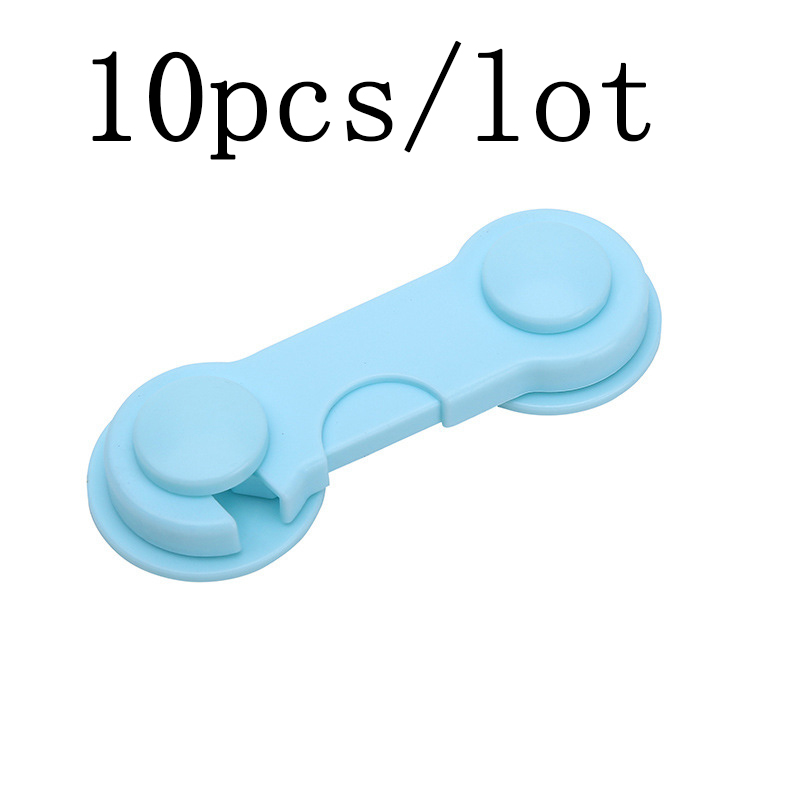 2pcs/10pcs/5pcs/lot baby protection baby safety lock child safety kids Door plastic drawers cabinet Refrigerator Window Closet: 10pcs blue