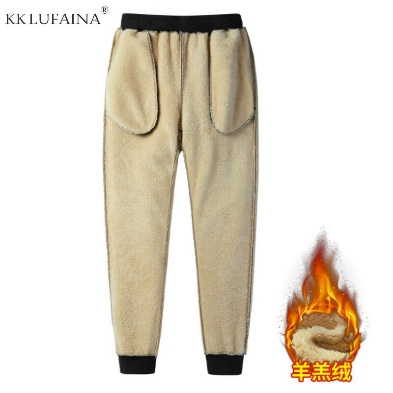 Heren winter warme fluwelen broek joggingbroek streetwear casual potlood linnen heren broek dikker fleece joggingbroek trekkoord broek 4xl