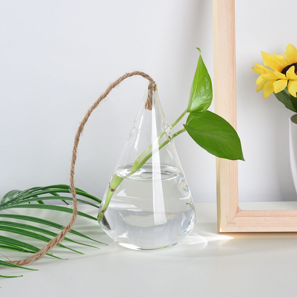 Suspendus verre boule Vase fleur plante Pot Terrarium conteneur fête mariage décor Decoraciones para el hogar